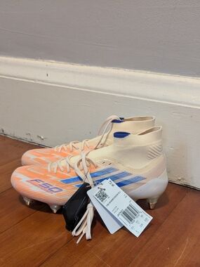 adidas F50 Sparkfusion Eli Tagged Soccer Cleats - Peach & Blue